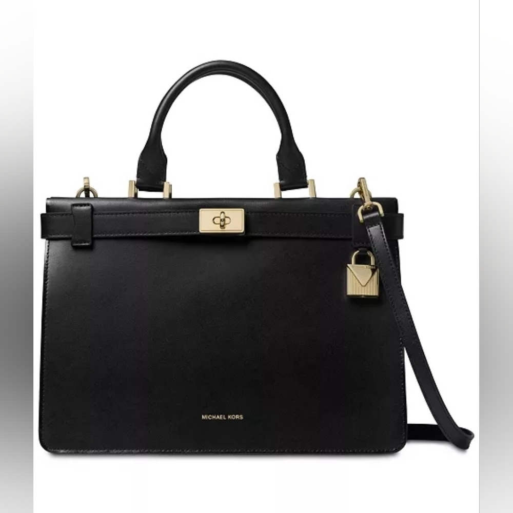 Michael Kors MK Designer Tatiana Medium Satchel Crossbody Purse Bag